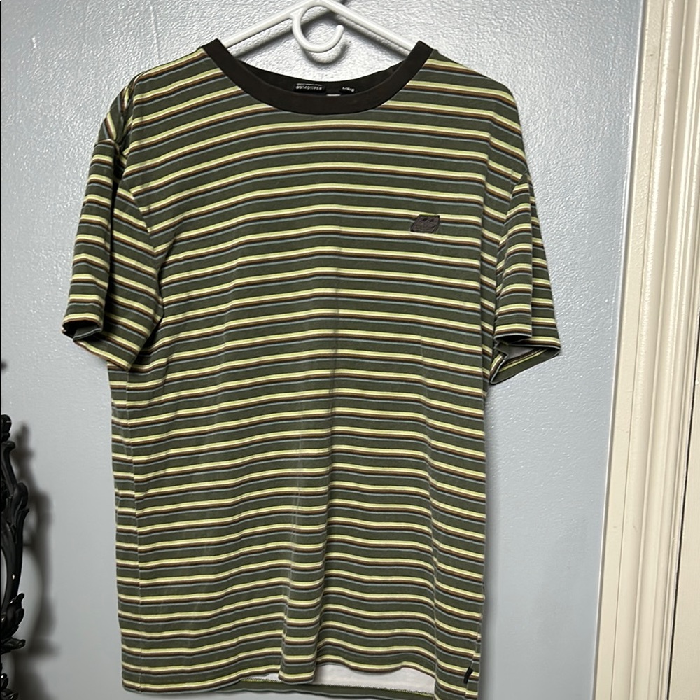 Striped Green and Yellow Men's Shirt